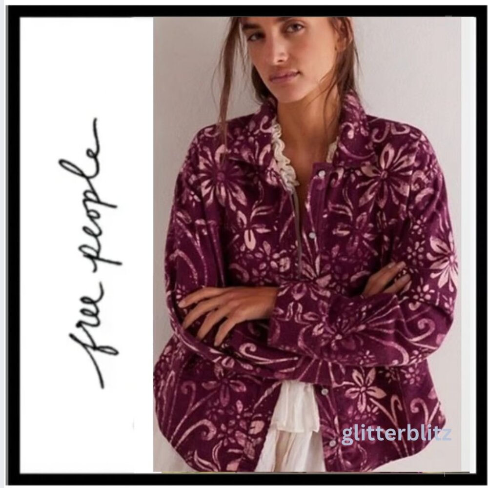 Free People We The Free Calico Flannel Shirt Floral Printed Western